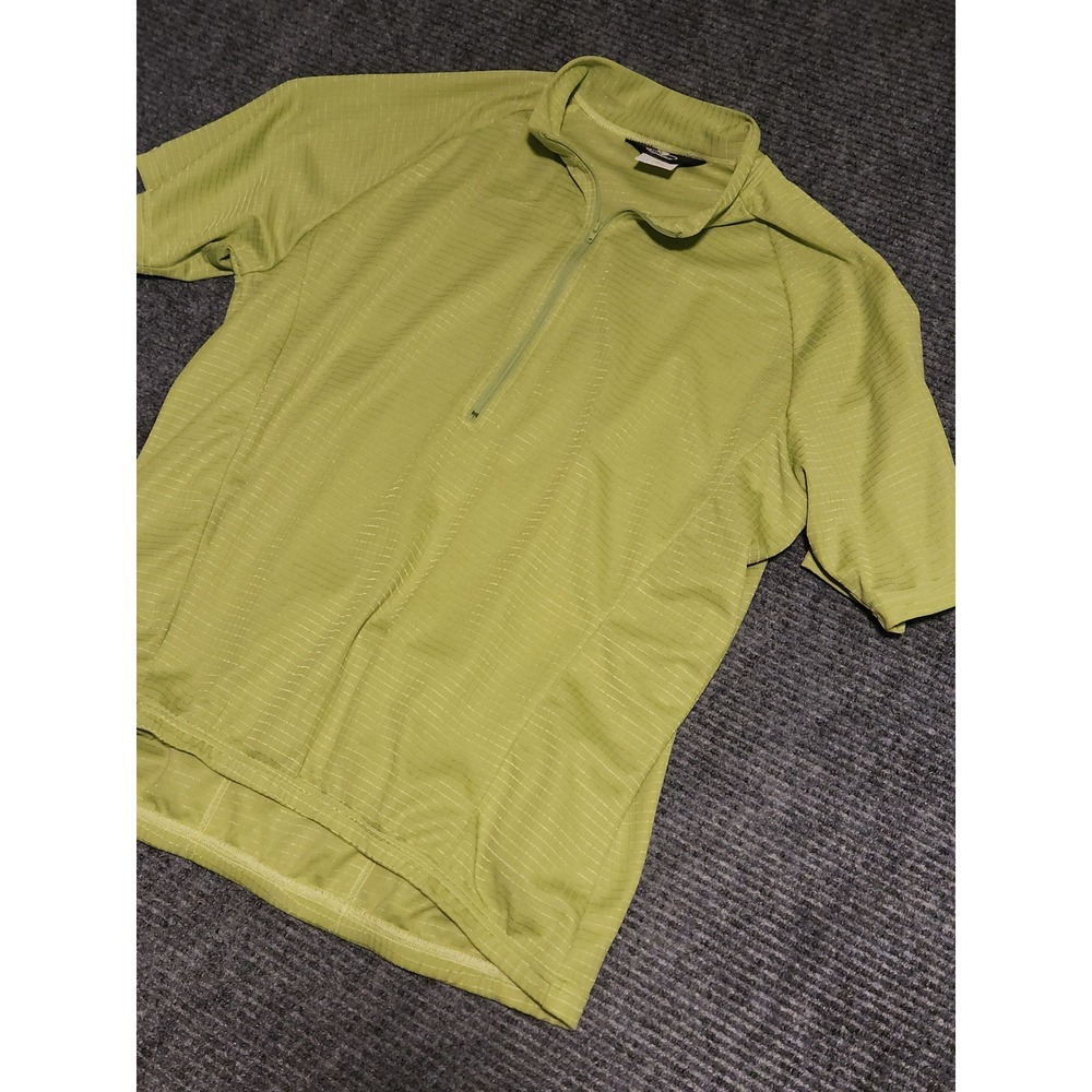 Bellwether Mens XL Green Short Sleeve 1/4 Zip Cycling Jersey Made in USA Bike